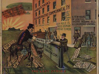 “The Last Strike” (1912), Nedeljkovich, Brashich, and Kuharich / IWW, Cleveland (image courtesy Labadie Collection, University of Michigan)